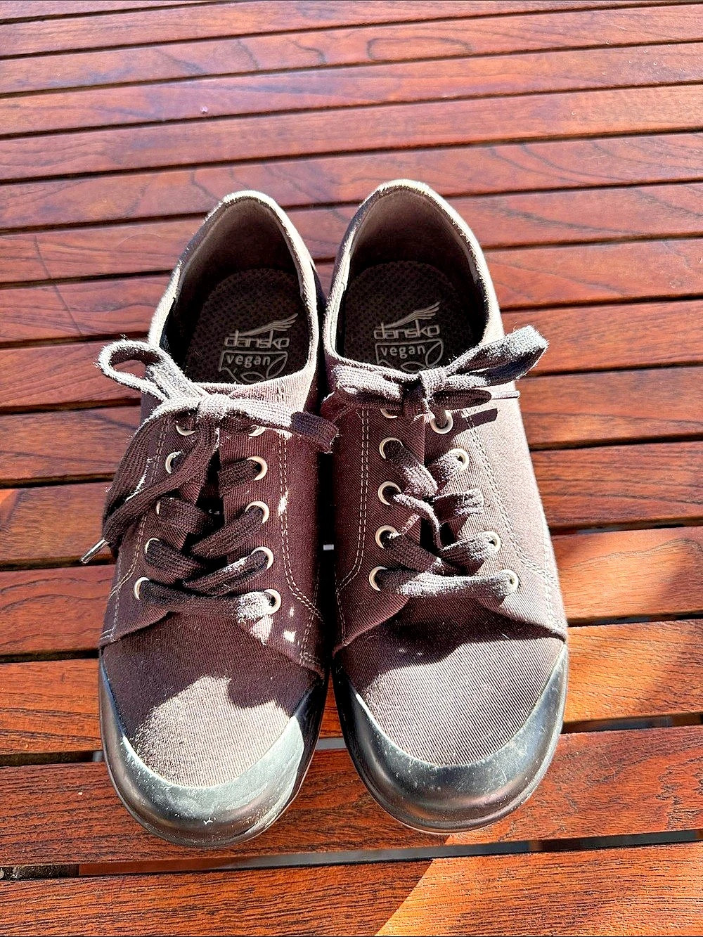 Dansko Vegan Black Canvas Lace Up Sneaker